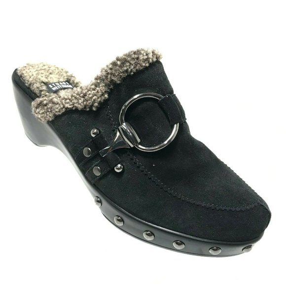 Stuart Weitzman Shoes - Stuart Weitzman Circuit Suede Black Clogs Mules